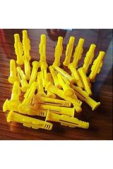 (100 Adet) Profesyonel 8mm Made Plastik Roket Dübel Sarı 8*50