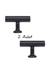 (2 ADET) 4122 T BAR KULP (SİYAH) 5CM ÇEKMECE TV ÜNİTE KONSOL ŞİFONYER MUTFAK DOLAP KAPAK KULPU