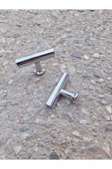 (2 ADET) 4122 T BAR KULP (KROM) 5CM ÇEKMECE TV ÜNİTE KONSOL ŞİFONYER MUTFAK DOLAP KAPAK KULPU