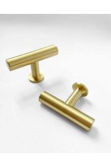 (2 ADET) 4122 T BAR KULP (ALTIN GOLD) 5CM ÇEKMECE TV ÜNİTE KONSOL ŞİFONYER MUTFAK DOLAP KAPAK KULPU