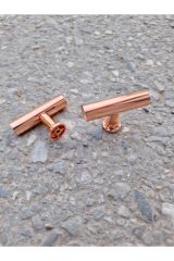 (2 ADET) 4122 T BAR KULP (ROSE GOLD) 5CM ÇEKMECE TV ÜNİTE KONSOL ŞİFONYER MUTFAK DOLAP KAPAK KULPU