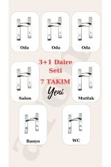 (7 TAKIM) Sofuoğlu Lerzan Plato Aynalı Nikel Saten (3 1) Daire Seti (5 ODA - 2 WC)