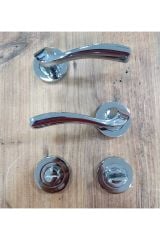 Opendoor Elmas Krom Parlak Rozetli (BANYO-WC) Kapı Kolu