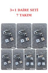 (7 TAKIM) Sofuoğlu Anka Paslanmaz Nikel Saten Kare Rozetli (3 1 SET) Kapı Kolu (5 ODA / 2 BANYO WC)