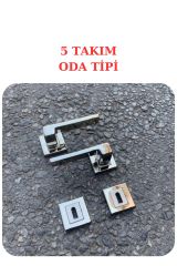 (7 TAKIM) Sofuoğlu Anka Paslanmaz Nikel Saten Kare Rozetli (3 1 SET) Kapı Kolu (5 ODA / 2 BANYO WC)