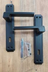 Anka Aynalı (ODA) Kapı Kolu Mat Siyah / Siyah Kapı Kilidi 40mm / Set Olarak