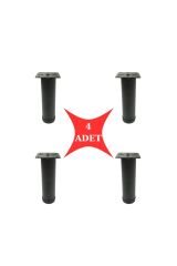 ( 4 Adet ) Akçam ( Siyah ) Metal Ayak Ayarlanabilir Pignolu Baza Yatak Dolap Mobilya Koltuk Ayağı