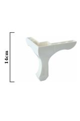 (4 ADET) 14cm Lükens Ayak Beyaz Tv Ünite Konsol Baza Yatak Dolap Vestiyer Şifonyer Puf Ayağı 14cm