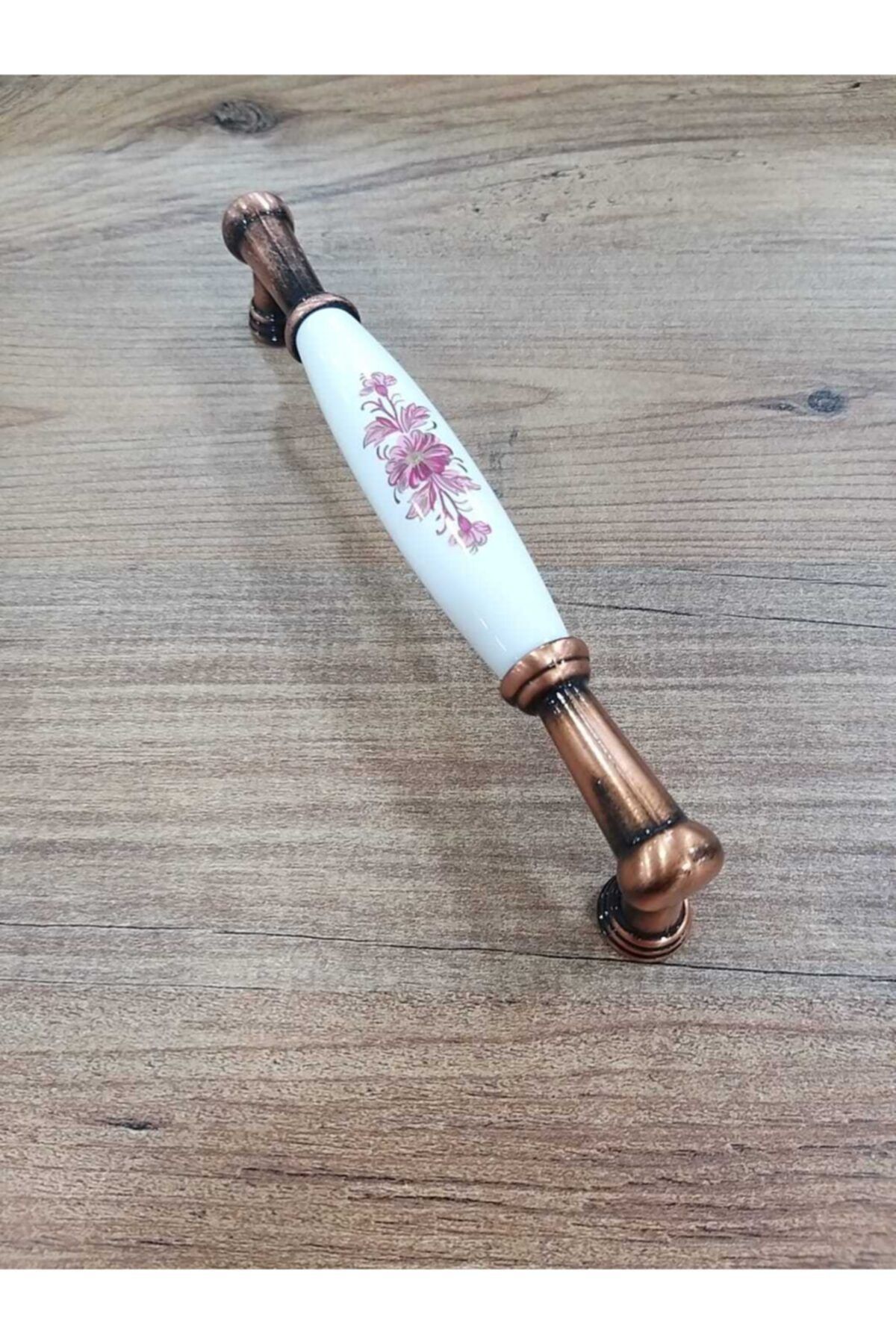 1045-21-148 Antik Bakır Rustik Porselen Kulp Mobilya Vestiyer Çekmece Dolap Komidin Şifonyer 160mm