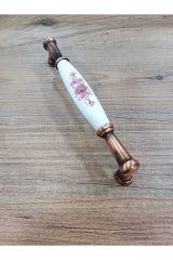 1045-21-148 Antik Bakır Rustik Porselen Kulp Mobilya Vestiyer Çekmece Dolap Komidin Şifonyer 160mm
