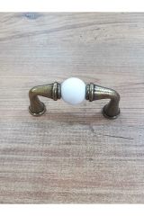 2090-40-000 Antik Sarı Rustik Porselen Kulp Mobilya Vestiyer Çekmece Dolap Komidin Şifonyer 64mm