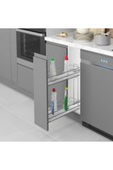 Starax S-2492-c Ahşap Tablalı Gizli Tandem Frenli Raylı Deterjanlık - Şişelik Sağ (modül 16cm)